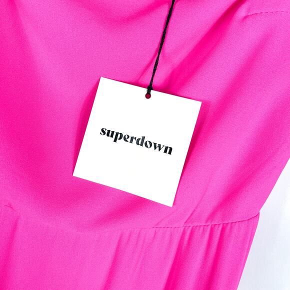 Superdown Addison Maxi Dress‎ Hot Pink Sz XS Double Side Slits Sleeveless - Picture 5 of 9